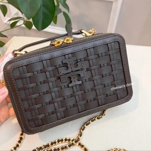 🔥 NeW! $498 Tory Burch Britten Woven Small Top handle Case - Picture 3 of 12